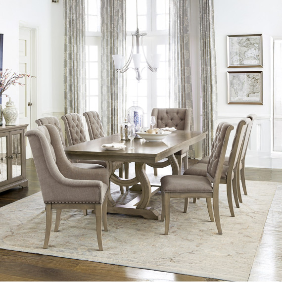 სასადილო გარნიტური HOMELEGANCE LUCINDA 5442-96/B/A/S 1+2+6 ASHWOOD BEIGE (6)