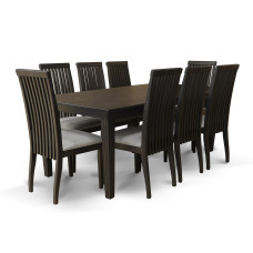 столовый гарнитур HOBEL RAMOS 1+8 CHOCOLATE PIGMENT/CH SCANDI 18 (4)