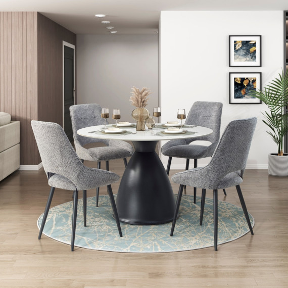 სასადილო გარნიტური HOMELEGANCE TORRA 6047-48RD/RDB/S 1+4 GREY (4)