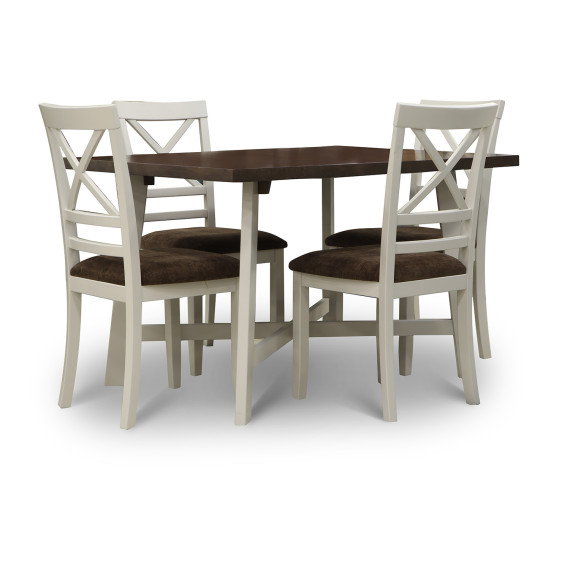 სასადილო გარნიტური HOBEL VANNI 1+4 WHITE-BROWN PIGMENT/SHO 599-13 (4)