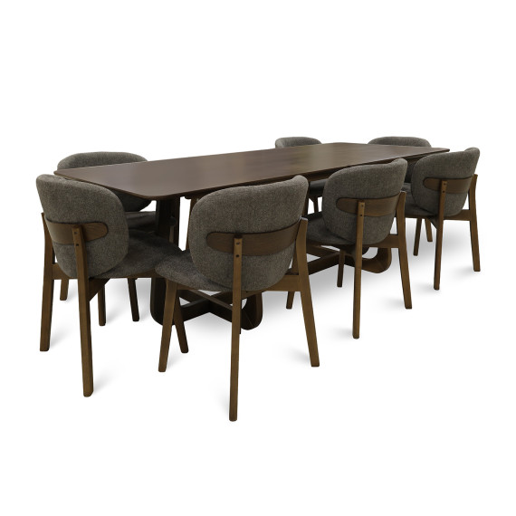 dining set HOBEL VEOLIA 1+8 OAK PIGMENT/AMAZON 2 (5)