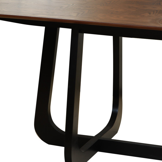 სასადილო გარნიტური IVORIE VEOLIA 3370/1372 1+8 WALNUT/BLACK