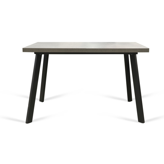 обеденный стол MAMADOMA BORG-120, РАЗДВИЖНОЙ 120(160)X80, ДЫМЧАТАЯ КЕРАМИКА/ЧЕРНЫЙ,1 (УПАК.) (1)