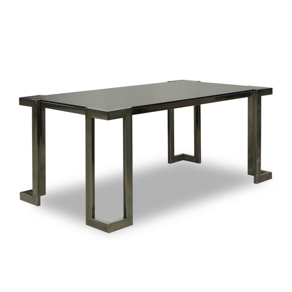 ჟურნალის მაგიდა HOBEL KUBO S.STEEL/BLACK GLASS (2)