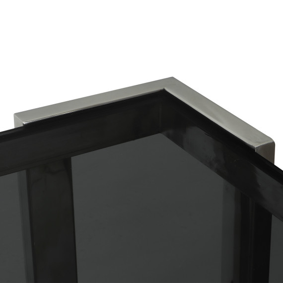 ჟურნალის მაგიდა HOBEL KUBO S.STEEL/BLACK GLASS (2)