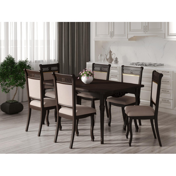 სასადილო მაგიდა HOBEL 02A (100X160X200) BROWN PIGMENT (1)