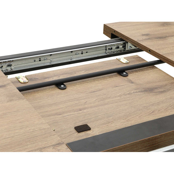 обеденный стол MAMADOMA BORG-120, РАЗДВИЖНОЙ 120(160)X80, ДУБ ВЕЛЛИНГТОН/ЧЕРНЫЙ, 1 (УПАК.) (1)