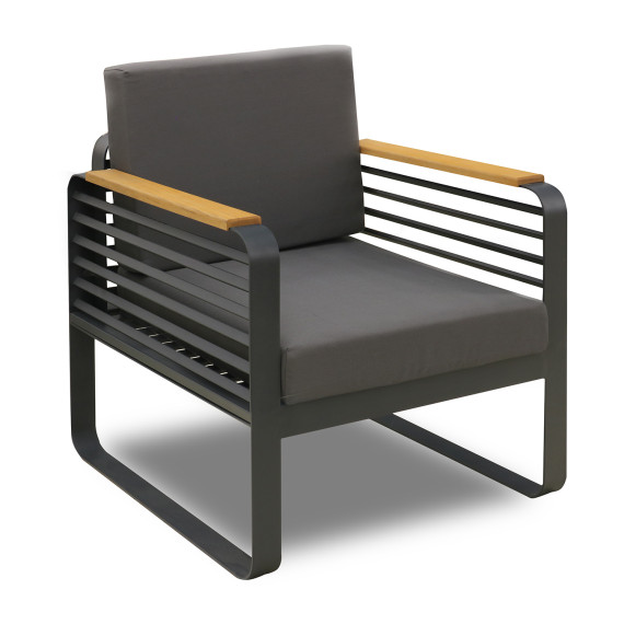 ბაღის გარნიტური HOBEL ALBATROSS 1+2+1+1 METAL ANTRACITE/GREY OXFORD 300D (4)