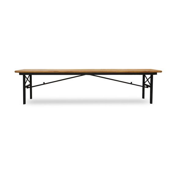 ბაღის გარნიტური HOBEL BENCH SET 1 + 2 METAL BLACK/WOOD TIK (3)