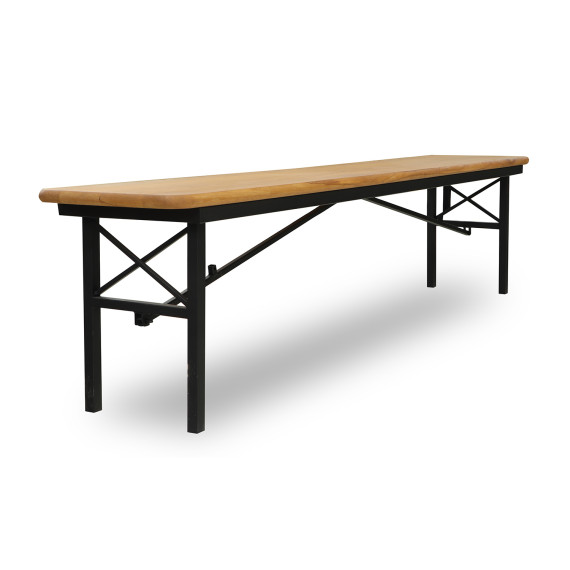 ბაღის გარნიტური HOBEL BENCH SET 1 + 2 METAL BLACK/WOOD TIK (3)