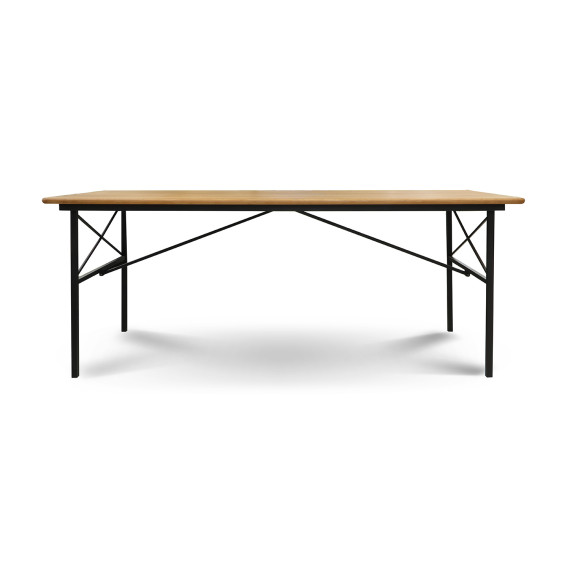 ბაღის გარნიტური HOBEL BENCH SET 1 + 2 METAL BLACK/WOOD TIK (3)