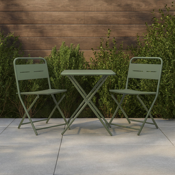 ბაღის გარნიტური KOOPMAN BISTRO SET 3PCS MATT GREEN