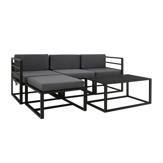 ბაღის გარნიტური HOBEL CORNER DECK METAL BLACK/ OXFORD DARK GREY (5)