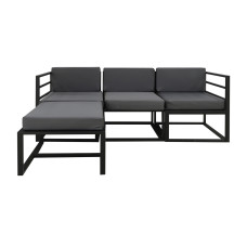 садовый гарнитур HOBEL CORNER DECK METAL BLACK/ OXFORD DARK GREY (5)