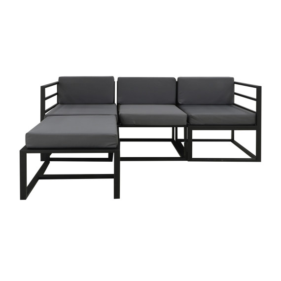 ბაღის გარნიტური HOBEL CORNER DECK METAL BLACK/ OXFORD DARK GREY (5)