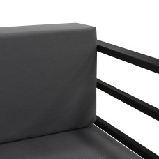 садовый гарнитур HOBEL CORNER DECK METAL BLACK/ OXFORD DARK GREY (5)