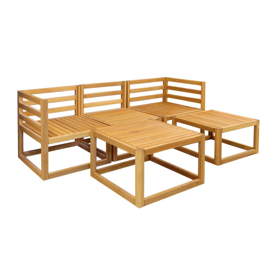 garden set HOBEL CORNER DECK WOOD TIK/DARK GREY (5)