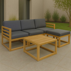 садовый гарнитур HOBEL CORNER DECK WOOD TIK/DARK GREY (5)