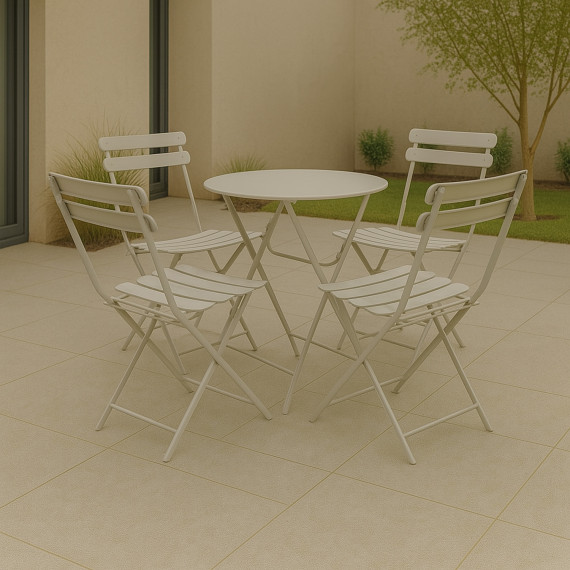 garden set KOOPMAN GARDEN FURNITURE 1+4 WHITE