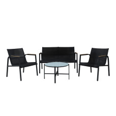 garden set KOOPMAN GARDEN FURNITURE SET 4PCS BLACK