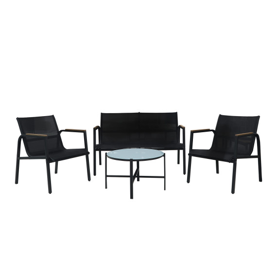 ბაღის გარნიტური KOOPMAN GARDEN FURNITURE SET 4PCS BLACK