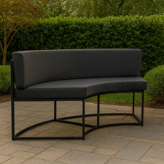 ბაღის გარნიტური HOBEL LAGOON SOFA ROUND METAL BLACK/GREY (1)