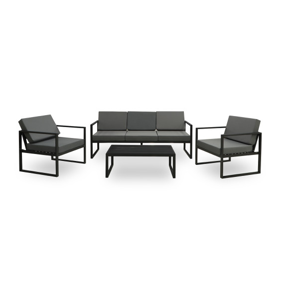 ბაღის გარნიტური HOBEL MOUTH 3+1+1 METAL BLACK /OXFORD-6142 (4)