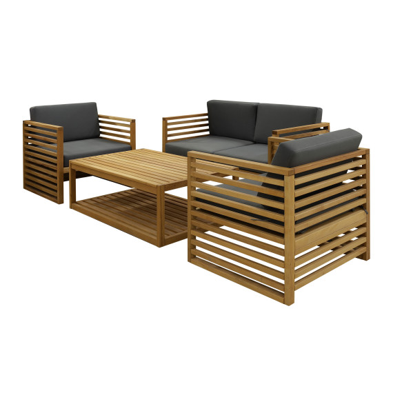 садовый гарнитур HOBEL REEF 1+2+1+1 WOOD TIK/DARK GREY (4)