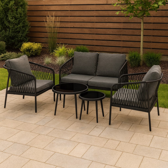 ბაღის გარნიტური KOOPMAN STEEL 5PCS GRE