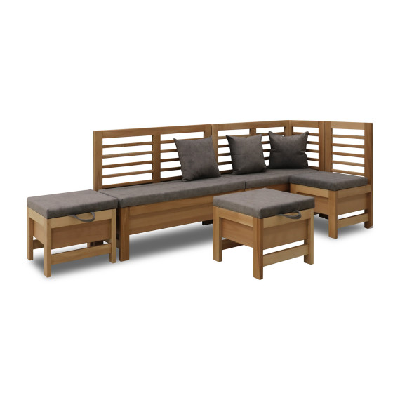 кухонный уголок HOBEL CORNER OLIVER WOOD NATURAL/LEONARDO 5 R (5)