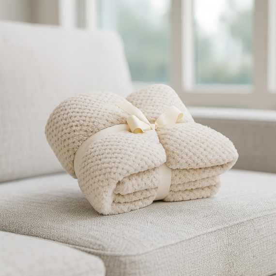 плед KOOPMAN 130X170CM FLEECE CREAM