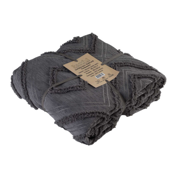 bed cover RESTFUL NAKI01 180X250 DARK GREY
