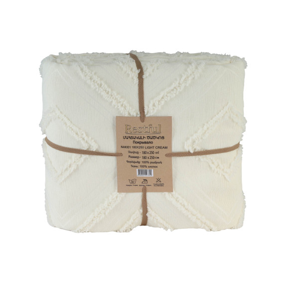 покрывало RESTFUL NAKI01 180X250 LIGHT CREAM