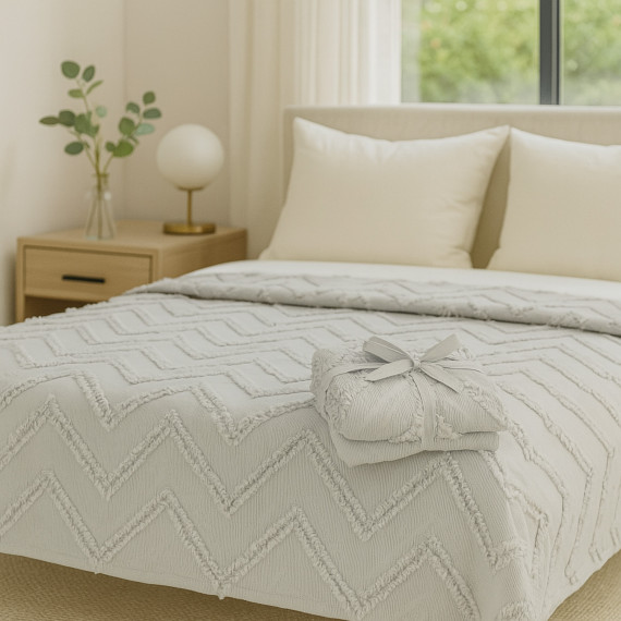 bed cover RESTFUL NAKI01 180X250 LIGHT GREY