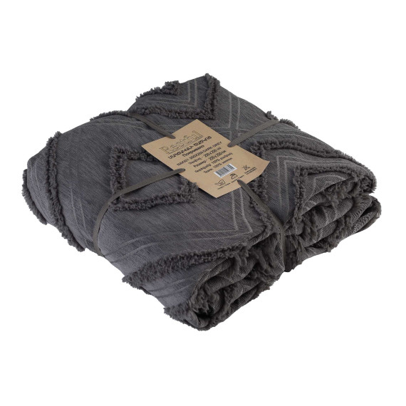 bed cover RESTFUL NAKI01 250X250 DARK GREY