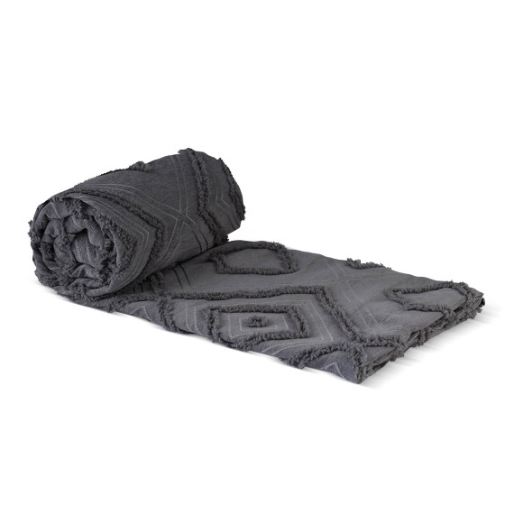 bed cover RESTFUL NAKI01 250X250 DARK GREY