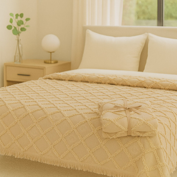 bed cover RESTFUL NAKI02 180X250 BEIGE