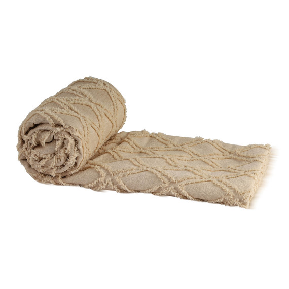 bed cover RESTFUL NAKI02 250X250 BEIGE