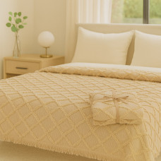 bed cover RESTFUL NAKI02 250X250 BEIGE