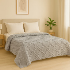 bed cover RESTFUL NAKI02 250X250 LIGHT GREY