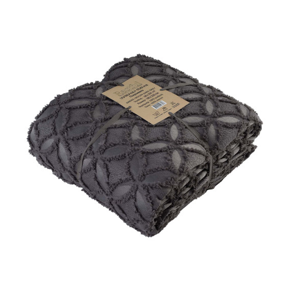 bed cover RESTFUL NAKI03 180X250 DARK GREY