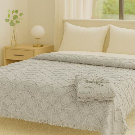 bed cover RESTFUL NAKI03 180X250 LIGHT GREY