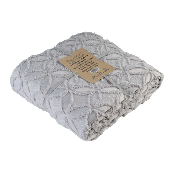 bed cover RESTFUL NAKI03 250X250 LIGHT GREY