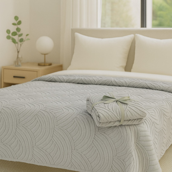 bed cover RESTFUL NAKI04 250X250 LIGHT GREY