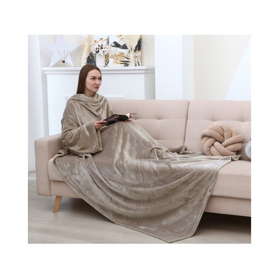 plaid SIMA-LAND ETEL 150X200 DARK BEIGE