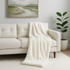 plaid RESTFUL WELLSOFT 220X240 MILK