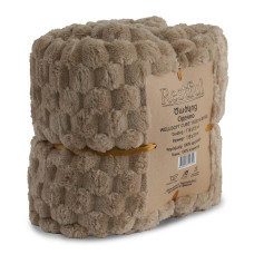 plaid RESTFUL WELLSOFT CUBE 115X155 BEIGE