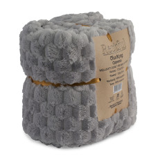 plaid RESTFUL WELLSOFT CUBE 115X155 LIGHT GREY