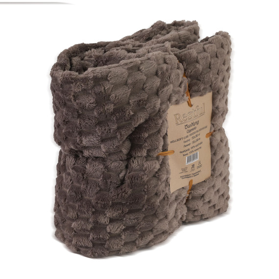 პლედი RESTFUL WELLSOFT CUBE 150X240 SILVER BEIGE