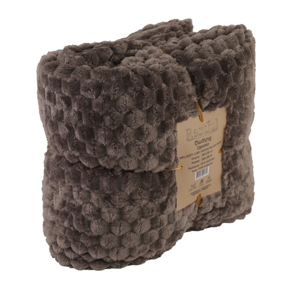 პლედი RESTFUL WELLSOFT CUBE 240X240 SILVER BEIGE